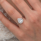 Bague pour femme en argent et zircon blanc